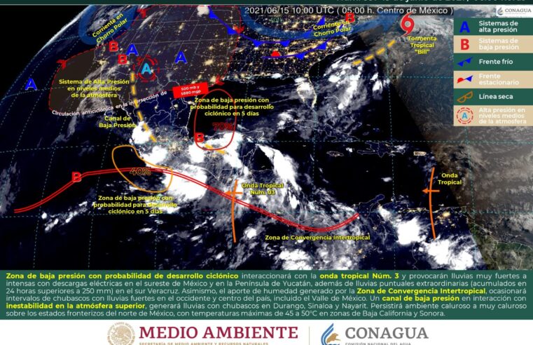 Pronostican lluvias muy fuertes para la zonas sur y noroeste de Yucatán