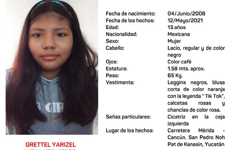 Adolescente yucateca lleva casi dos meses desaparecida