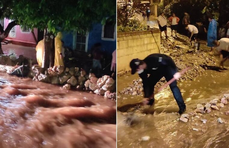 Auxilian a familias afectadas por intensas lluvias en el sur de Yucatán