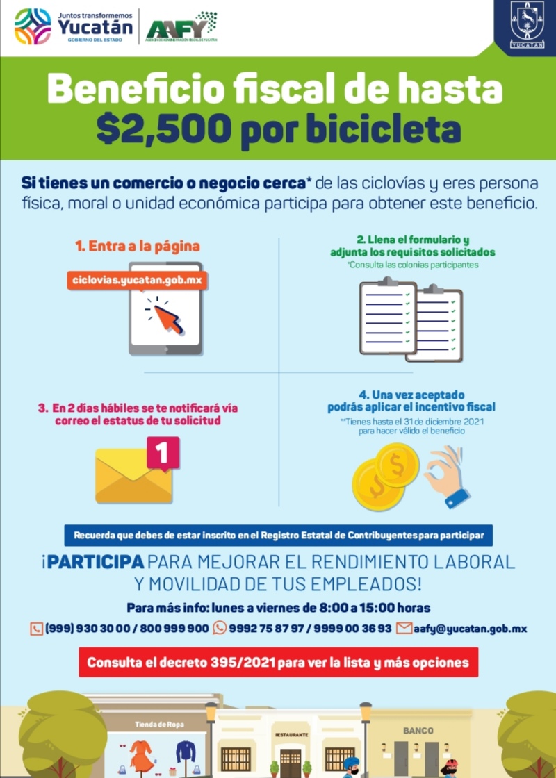 Beneficios fiscales a  negocios que adquieran bicicletas para  sus trabajadores