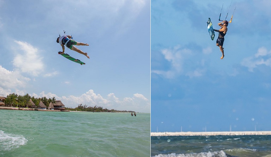 Yucateco entrena kitesurf en Holbox para participar en competencia en Brasil