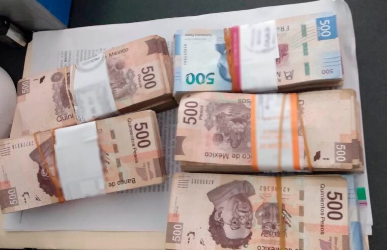 Detienen a mujer en posesión de casi  medio millón de pesos sin comprobar