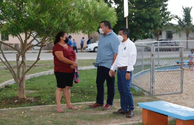 Renán Barrera supervisa labores en el fraccionamiento Villa Jardín de Caucel