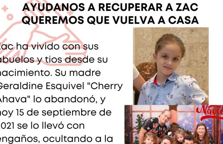 El pequeño Zac no fue sustraído, se lo llevó su madre