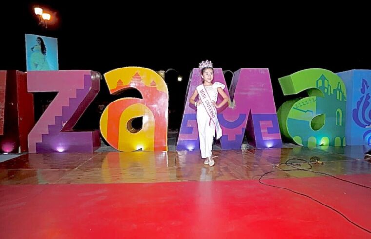 Renata González, reina Mini Universo 2021, regresa a Izamal, su casa