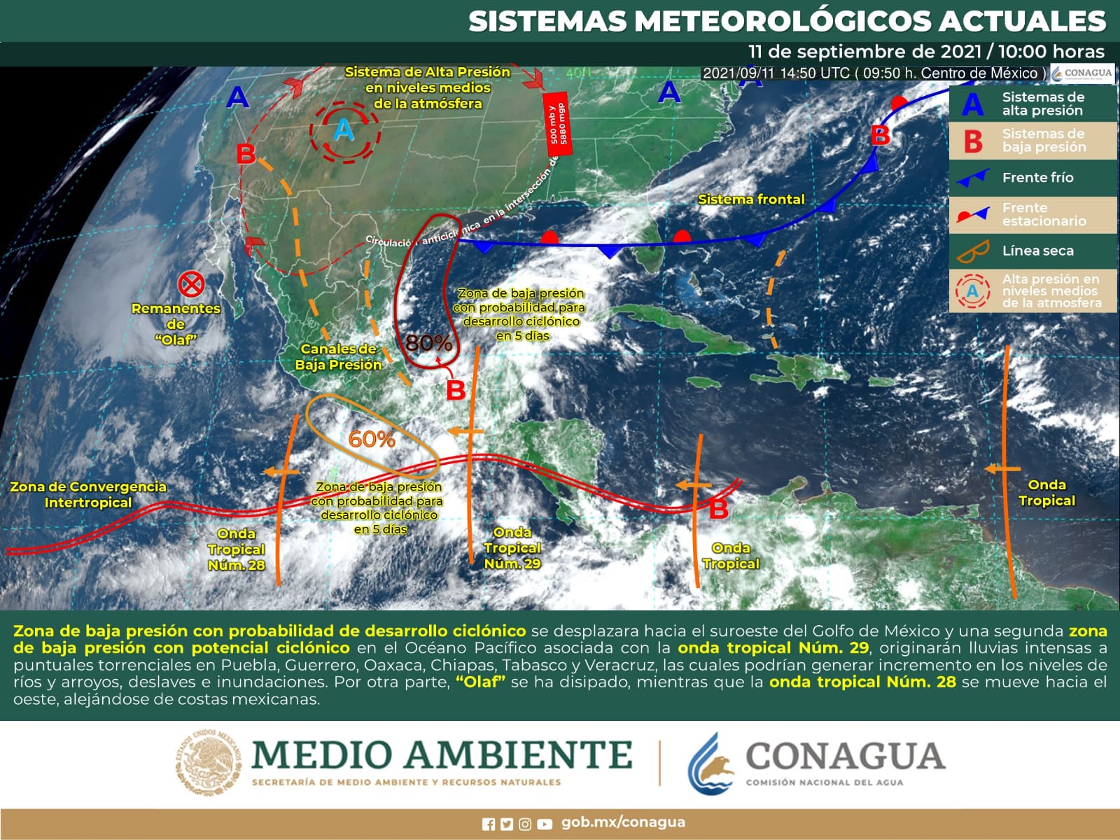 Pronostican más lluvias para este sábado en la Península de Yucatán