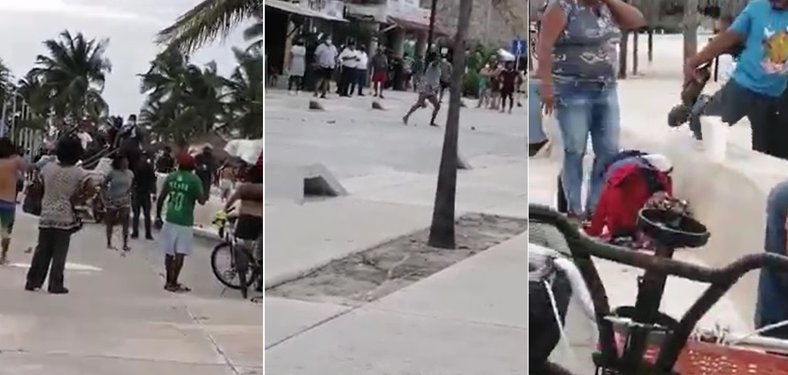 Falla la policía y borrachos se dan con todo en la reinauguración del malecón de Progreso