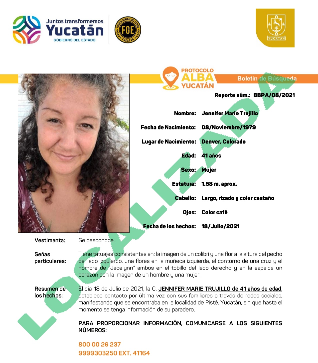 Localizan a estadounidense desaparecida en Yucatán