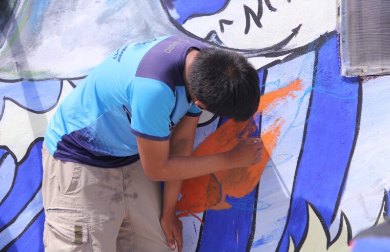 La costa yucateca se llena de murales realizados por niñas, niños y jóvenes