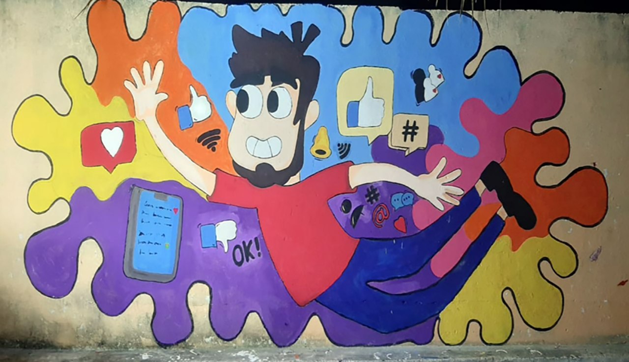 Con murales, jóvenes yucatecos expresan lo que piensan de las redes sociales