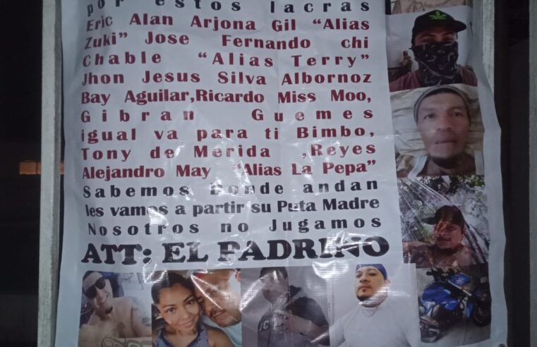 Colocan en Tizimín lona con mensajes de amenaza a ‘narquitos’ detenidos