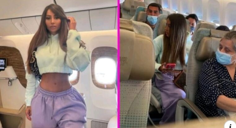 Influencer presume foto en primera clase, pero la evidencian viajando con la «raza»