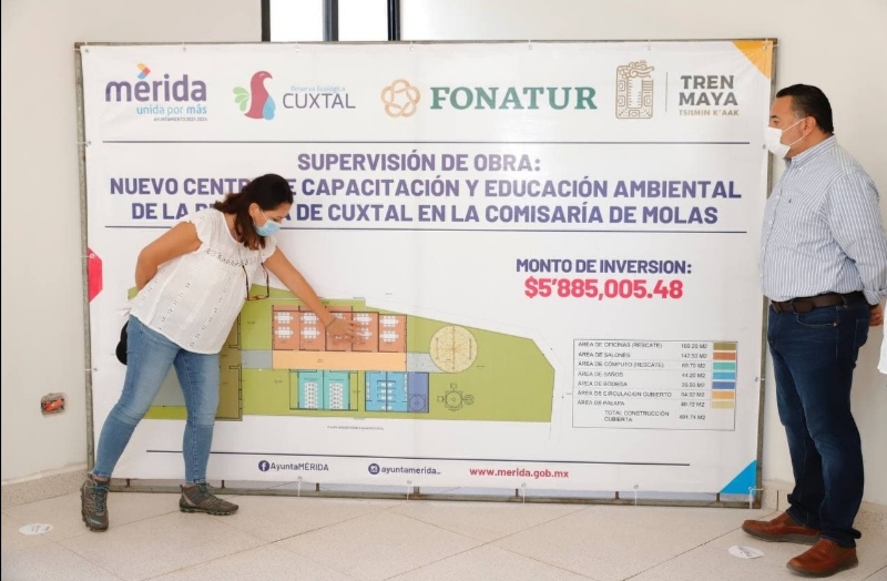 Supervisan obras del Centro de Capacitación y Educación Ambiental de  Cuxtal