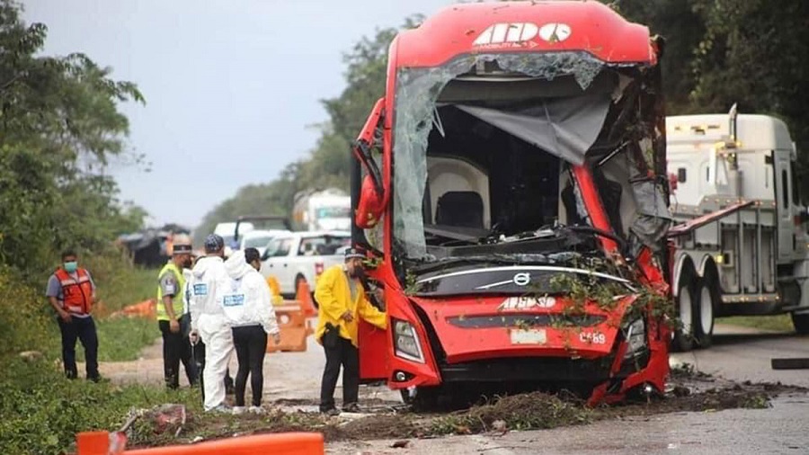 Bajo arresto los choferes del volquete y el ADO de la tragedia en la Mérida-Cancún