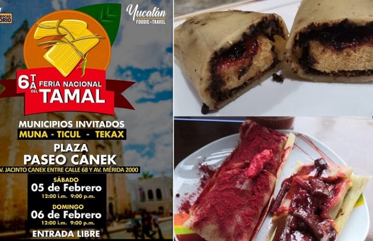 Este sábado 5 y domingo 6 de febrero, Sexta Feria del Tamal en Plaza Canek