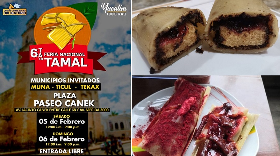 Este sábado 5 y domingo 6 de febrero, Sexta Feria del Tamal en Plaza Canek