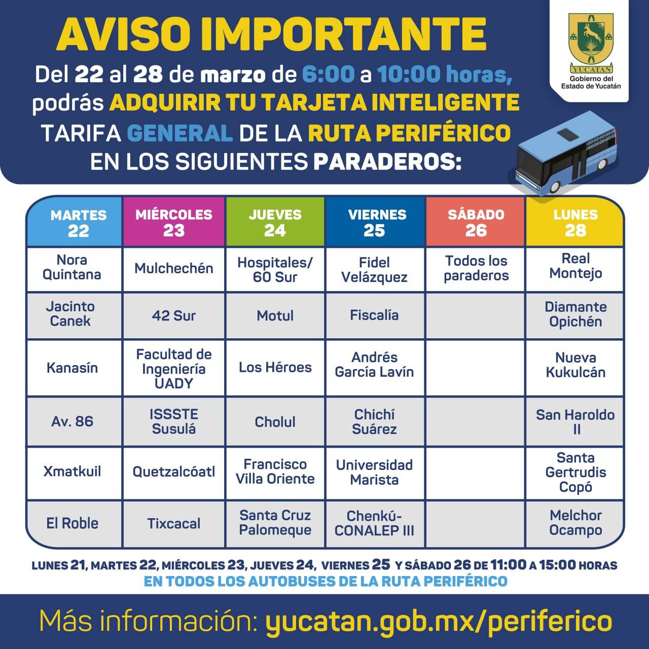 Del 21 al 28 de marzo entregarán tarjetas inteligentes de la ruta “Va y ven”