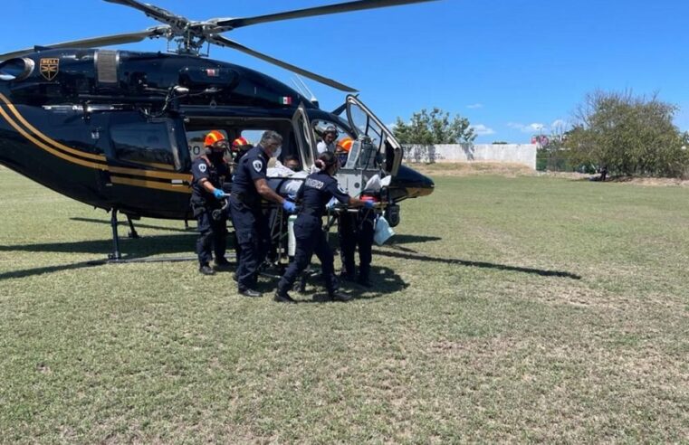 Helicóptero de la SSP traslada a un joven paciente grave, de Valladolid a Mérida
