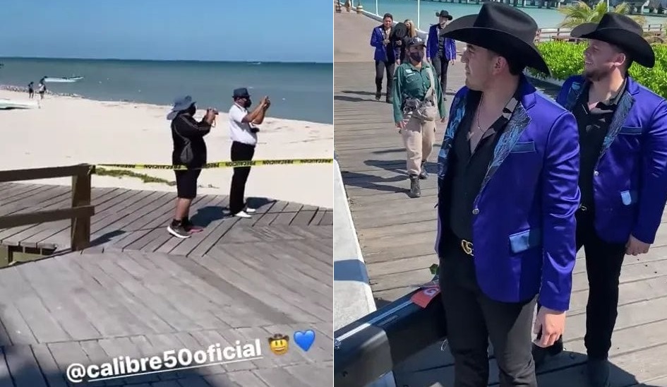 Calibre 50 graba video musical en el puerto de Progreso