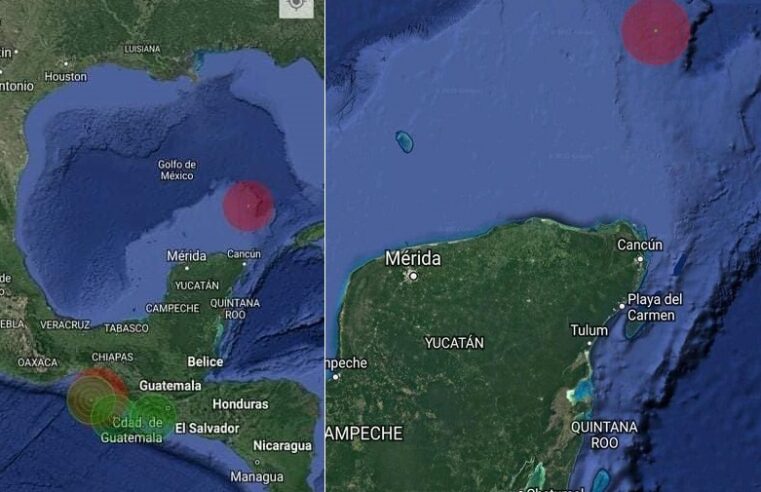 Reportan sismo al norte de la Península de Yucatán