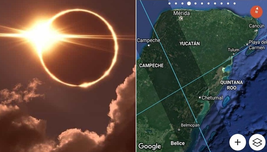El 14 de octubre de 2023 se verá en la Península de Yucatán un eclipse