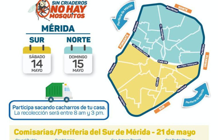 Campaña de descacharrización en Mérida  este fin de semana