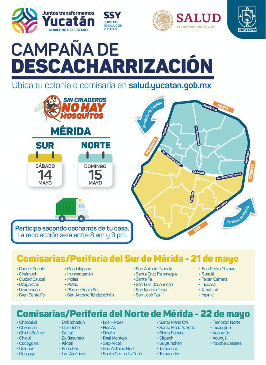 Campaña de descacharrización en Mérida  este fin de semana