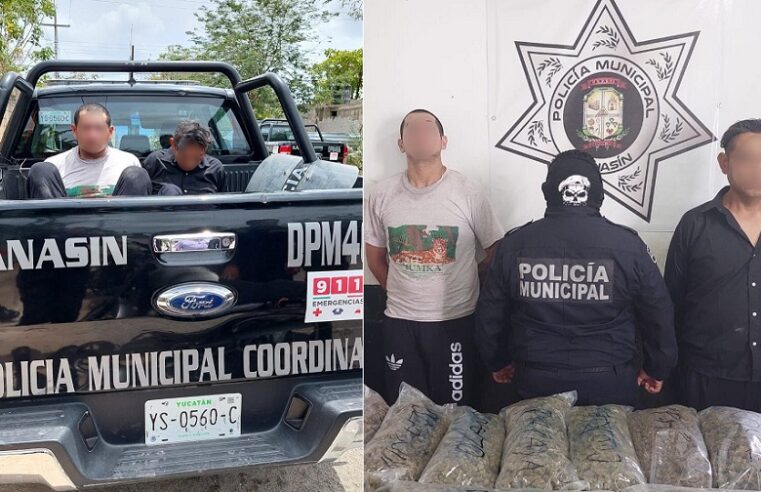Por pelear en la calle, les descubren 14 kilos de marihuana en Kanasín