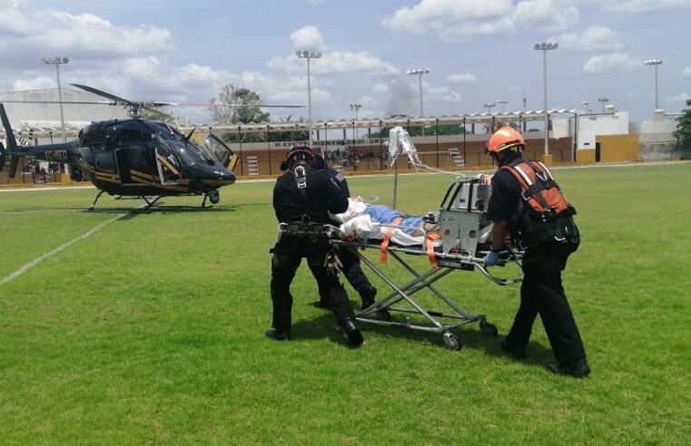 Grave, traen de Valladolid  en el helicóptero de la SSP a una estudiante lesionada