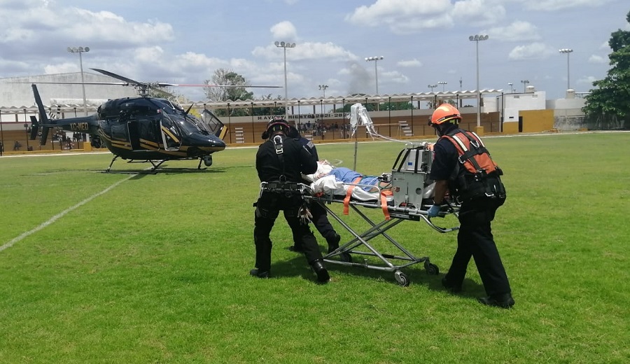 Grave, traen de Valladolid  en el helicóptero de la SSP a una estudiante lesionada