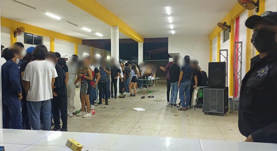 Clausuran en Kanasín fiesta clandestina con venta de drogas y alcohol a menores