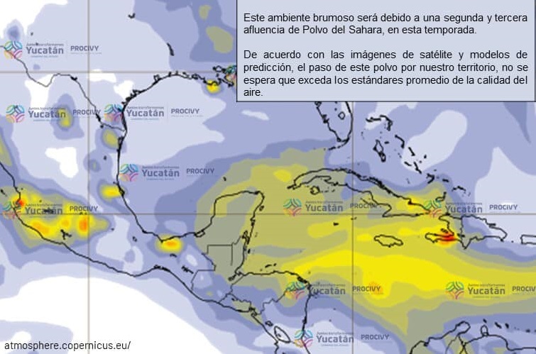 Nueva nube de polvo del Sahara atravesará la Península de Yucatán