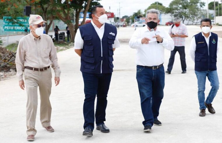 Supervisan construcción de una calle en la Emiliano Zapata Oriente