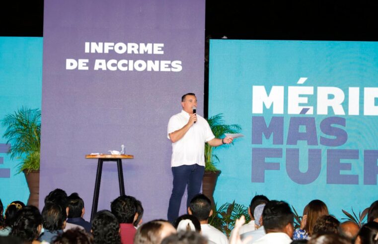 Renán Barrera informa en el parque de La Mejorada