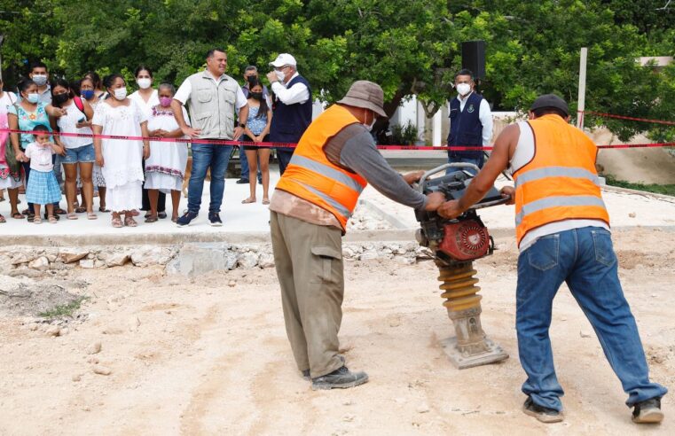 Supervisan rehabilitación del parque de la comisaría de San Pedro Chimay