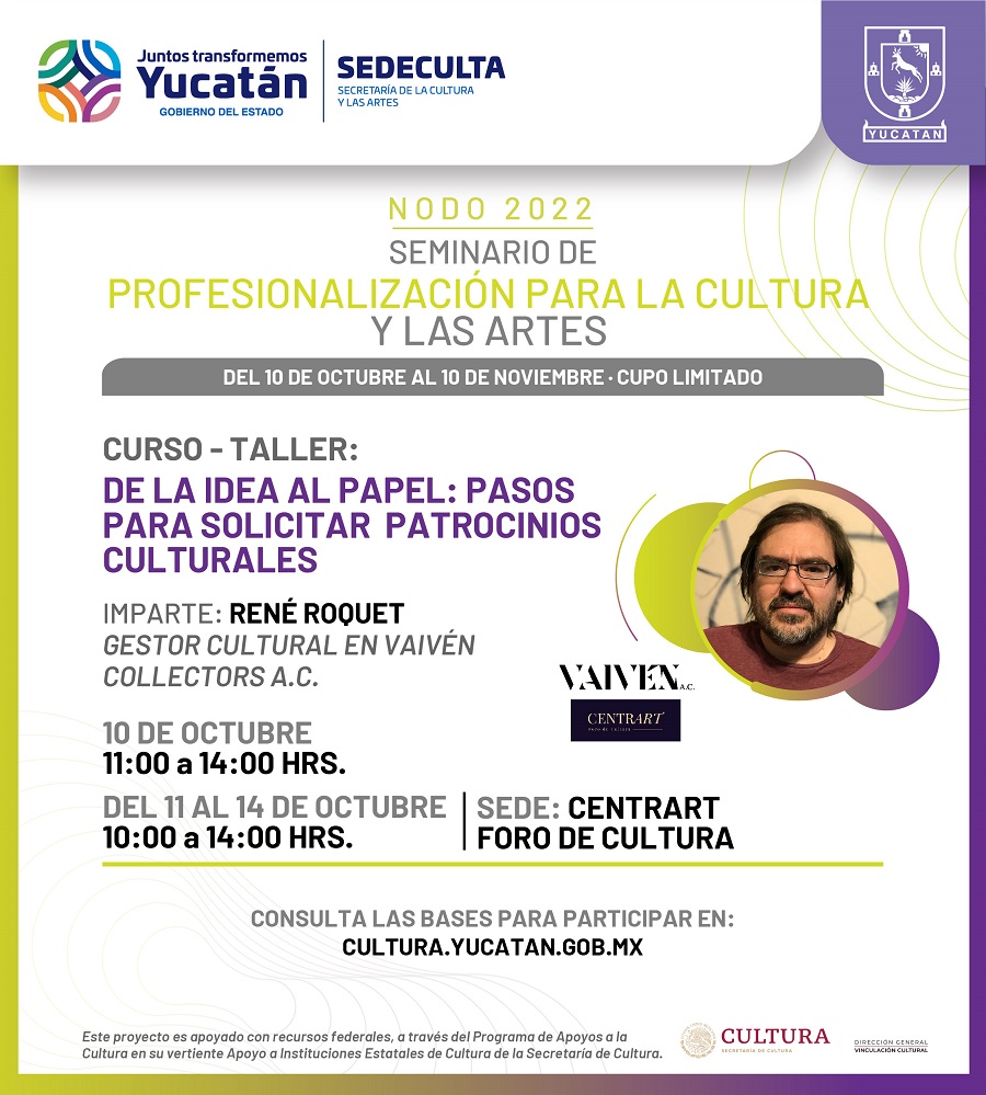 Sedeculta Yucatán ofrece Seminario de Profesionalización para agentes culturales