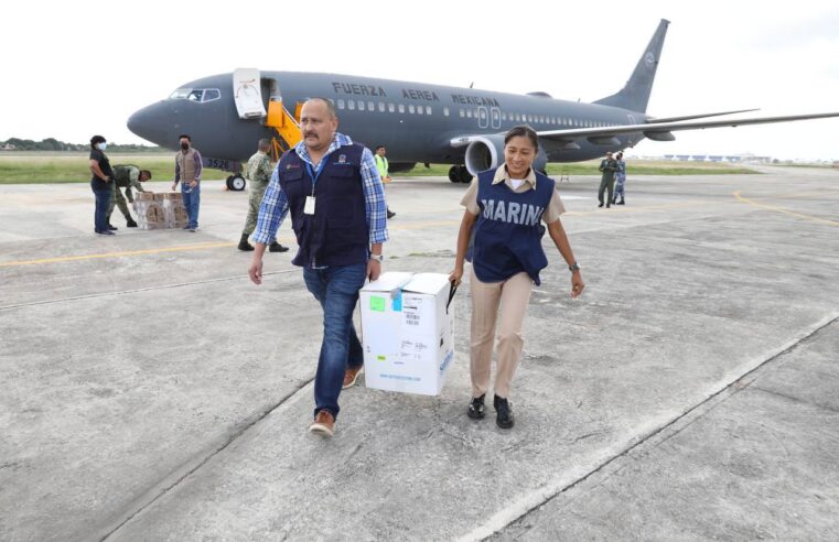 Arriban a Yucatán otras 39,200 dosis contra el coronavirus