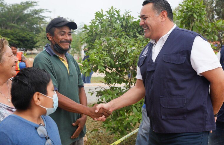 Avanza construcción del parque del fraccionamiento San José Tzal