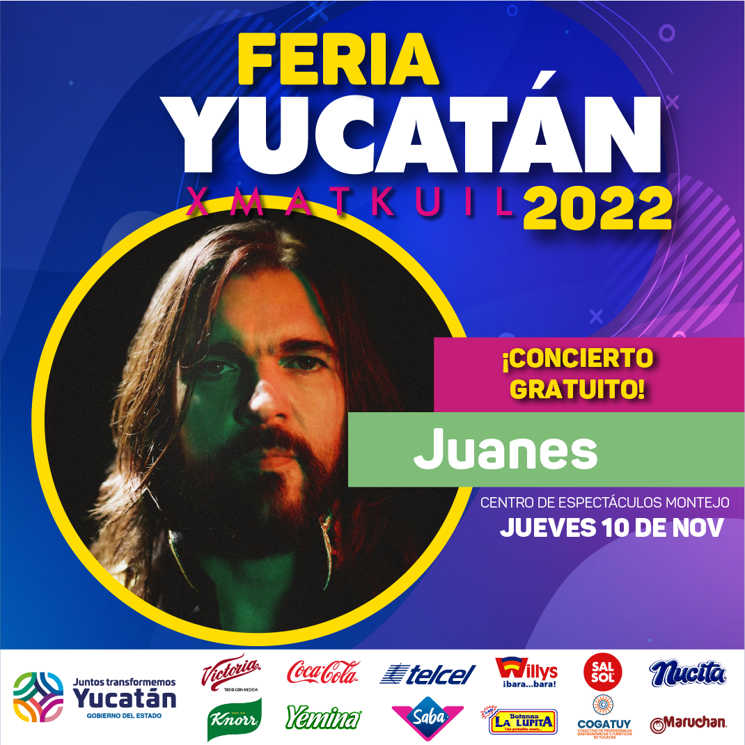 Boletos para el concierto de Juanes, sábado y domingo en parques de Mérida