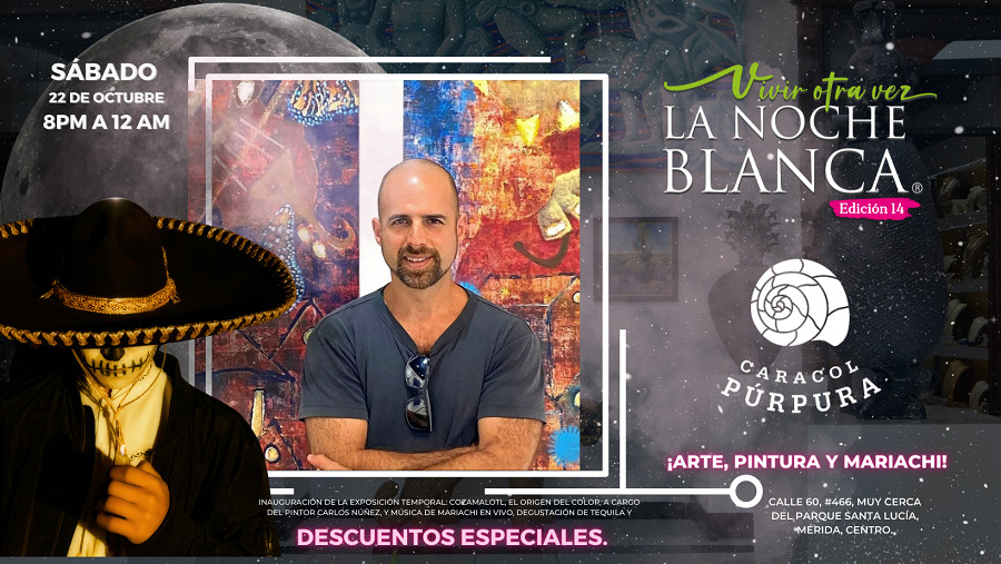 Noche Blanca en Galería Caracol Púrpura: arte, pintura y mariachi