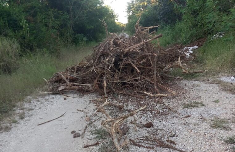 Bloquean camino vecinal, entrada a Casa Colibrí