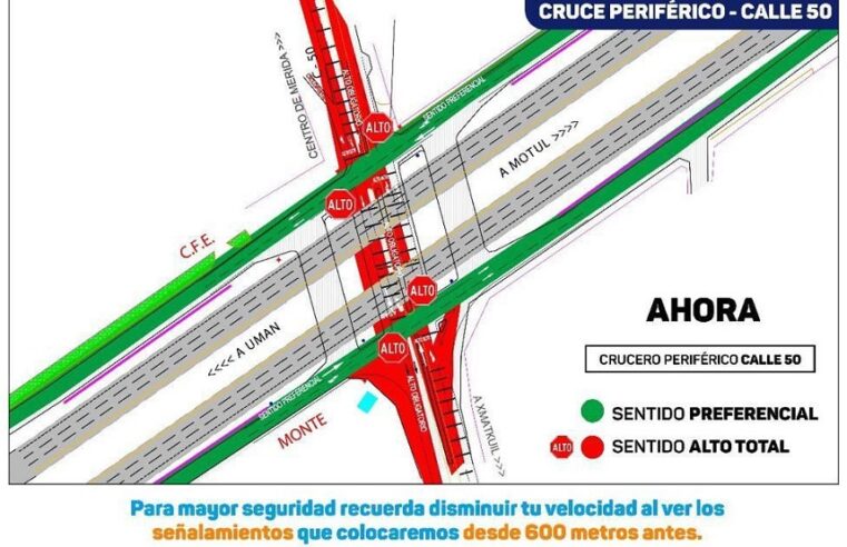 A partir de mañana, los cambios viales en glorietas del Periférico sur de Mérida