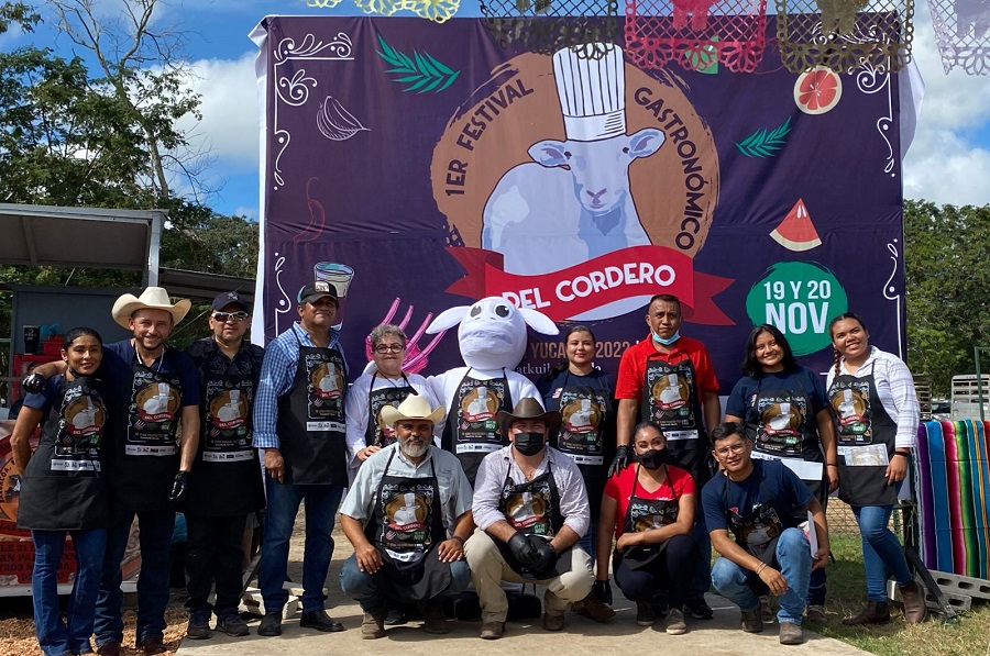 Todo un éxito, eel primer Festival Gastronómico del Cordero, en la feria de Xmatkuil