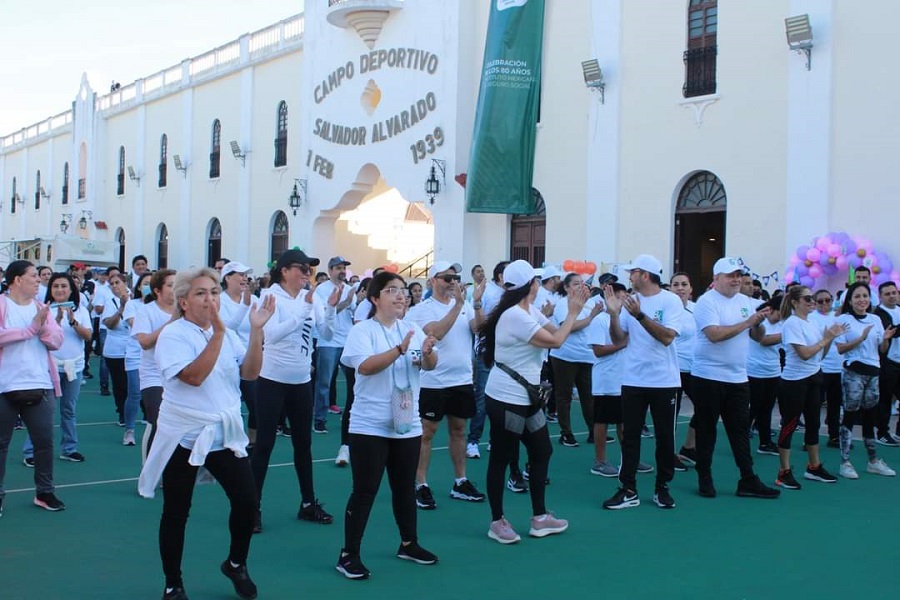 Con macro activación física, celebran en el Salvador Alvarado los 80 años del IMSS
