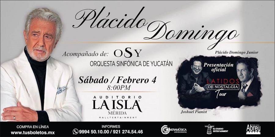 Plácido Domingo cantará en Mérida a beneficio de la Cruz Roja Yucatán