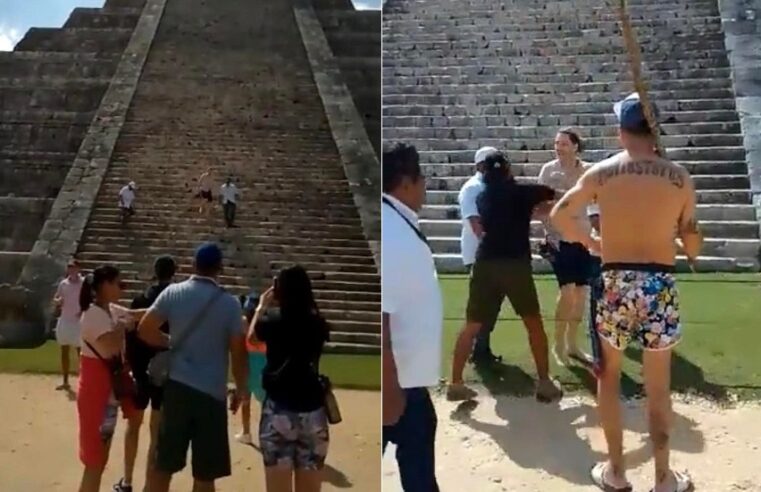 Tunden a palos a turista polaco que subió a la pirámide de Chichén Itzá