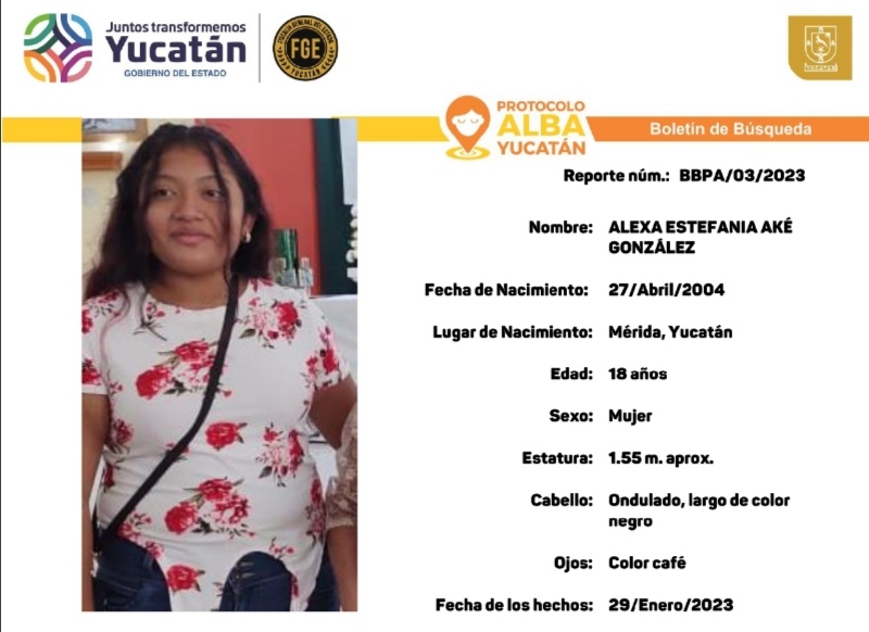 Se busca jovencita desaparecida en Kanasin