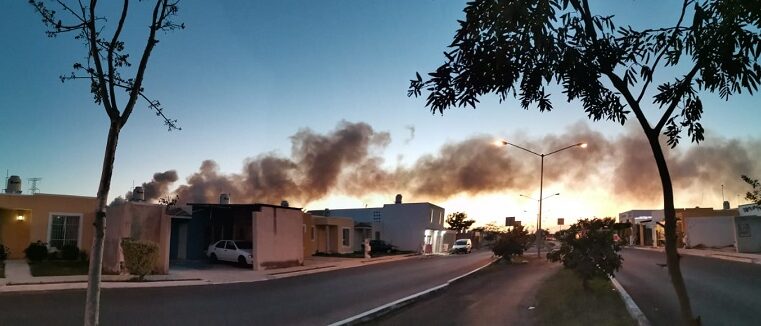 De nuevo se incendia el relleno sanitario de Mérida