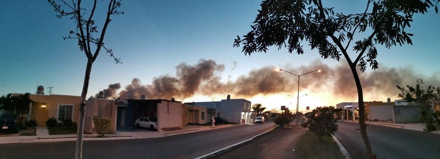 De nuevo se incendia el relleno sanitario de Mérida