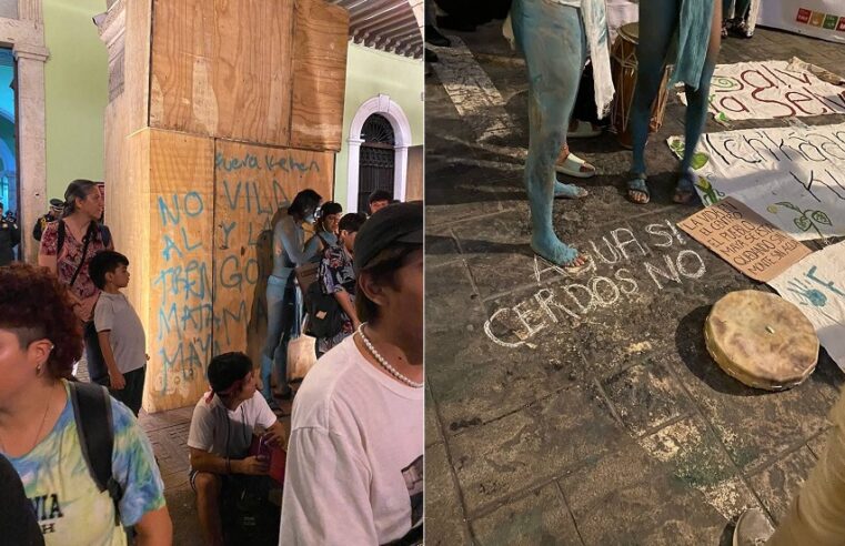 Grupos de choque vandalizan el Palacio de Gobierno de Yucatán
